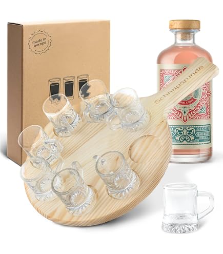 Tavola Da Latte In Legno Con 6 Bicchierini Per Liquori – DanDiBo Schnaps Latte 52 Cm Con Incisione – Idea Regalo Divertente Per Amici - 3