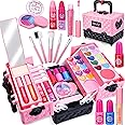MarckersHome Kids Makeup Set, Real Washable Non-Toxic Makeup Set With Eye Shadow, Lipstick, Nail Polish, Blush, Great Cosmetic Beauty Kit Birthday For Girls Aged 4 5 6 7 8 9 10