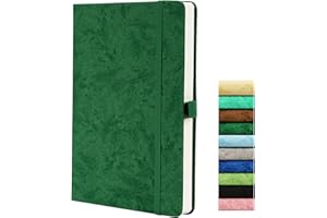 BEINUSHOR Journal en Pointillé, A5 Carnet en Pointillé avec Papier 120GSM, 164 Pages, Journal Pointillé avec Boucle pour Stylo, Poche Intérieure, Bande élastique