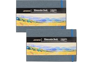 Joy SPOT! 5.1" x 8.3" Watercolor Pad, Pack of 2 (76 Sheets), 110 lb (230 GSM), Acid-Free Paper, Watercolor Book with Linen Bound for Watercolor Techniques and Mixed Media