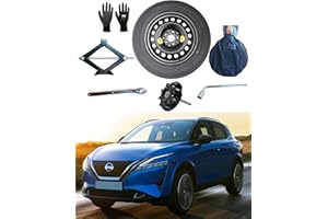 ‎D'ANGELO 1988 Ersatzrad-Set 17 Zoll Reifen, kompatibel mit Nissan Qashqai J12 (2022>) mit Wagenheber, Schlüssel, Schraube, Handschuhe und Tasche 155/90 R17