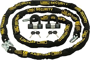 BURG-WÄCHTER Burg-Wachter Duo Kit Sold Secure Diamond & Gold 10mm Keyed Alike Chain Twin Pack, Black, 2M
