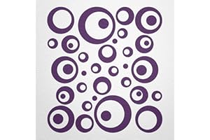 ‎WANDFEE WANDfee Wandtattoo Kreise Punkte 50 FARBWUNSCH I lila I Wandaufkleber Aufkleber Kinderzimmer Fliesenaufkleber Badezimmer Küche