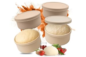 Relaxdays pizzadegformar, 4-pack, silikon, för upp till 350 g