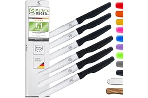 GEHRING SOLINGEN| Frühstücksmesser Konfigurator- Wellenschliff, rostfreier Edelstahl | Made in Germany, eisgehärtete & scharfe Brötchenmesser & Brotzeitmesser | Serie Wave (SCHWARZ6X)