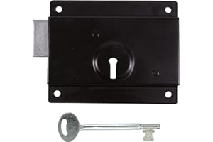 TIMCO Serrure à pression – Noir – 12,7 cm – Montage en surface pour porte d'abri de jardin et portail