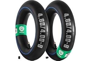 MOOVMOOV Chambres à air 4.80/4.00-8 Valve Droite TR13 (x2) - Chambres à air de remplacement 400x100 pour Brouettes, Tracteurs Tondeuses et Autres - Pour Pneus 4.80/4.00-8, 4.00-8, 4.80-8, 400x100