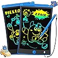 TEKFUN 2 Pack LCD Writing Tablet, 8.5inch Colorful Drawing Tablet for Kids, Erasable Writing Drawing Board with Lanyard, Learning Toys Gifts for 3 4 5 6 7 Years Old Boys Girls Toddlers (2X Blue)