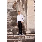 Erkek Siyah Slim Fit Dar Kesim D&uuml;z Sert Yaka Uzun Kollu G&ouml;mlek