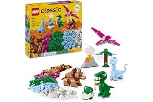 LEGO Classic Creative Dinosaurs Set, Building Toys for Kids, Assorted Bricks for Imaginative Play, Includes T. Rex, and Triceratops Dino Figures, Birthday Gift for 5 Plus Year Old Boys and Girls 11041