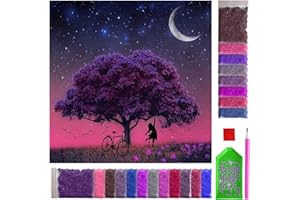 ARTULIO Diamond Painting Kit Completo – Albero viola – 30x30cm - Pittura Diamante Fai da Te, Decorazione per Casa e Pareti