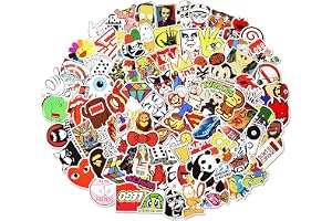 Anabiya 100pcs Waterproof Stickers Pack for Fashion Laptop Decals Water Bottle Cars Motorcycle Bicycle Bumper Skateboard Luggage Phone Case DIY Decoration Logo Books (Random Color)