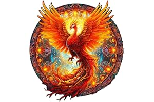 Blumuze Wooden Jigsaw Puzzles 200pcs, Phoenix Wooden Puzzles For Adults, Unique Shaped Animal Wood Puzzles, Wooden Animal Puzzles For Adults Kids With Wood Gift Box,M-11.8 * 10.9in