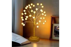 da LIGHT Drzewko LED na choinkę, dekoracja bożonarodzeniowa, zasilanie USB/zasilanie bateryjne, 2700 K, ciepła biel, gałązka drzewna, 35 diod LED, możliwość ściemniania, dekoracja wewnętrzna, 8 trybów