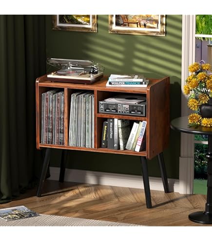 Plattenspieler Ständer Modern - Vinyl Aufbewahrung Mit Schublade & Fächern