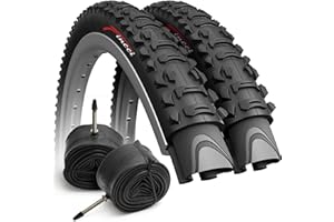Fincci Copertoni Mtb 26 Pollici - Set Pieghevole Pneumatico 26 x 1.95 con Presta Valvole Interne Camera d’Aria, Gomme 26" per MTB mountain bike, bici elettrica, Ibrida Montagne bicicletta - 50-559