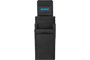 MARTOR Gürteltasche L Für Cuttermesser, Tasche mit 5 Fächern Für Sicherheitsmesser/Stift/Schere, mit Clip & Klettverschluss, Nylon, Schwarz