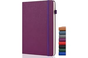 GDMLUP Bullet Journal de Puntos - A5 Cuaderno Punteado - Dotted Journal, 140GSM Papel Grueso, Bolsillo Trasero, 152 Páginas, Tapa Dura, Punteado Cuaderno para Planificación, Notas, Aprender, Grape