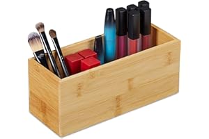 ‎RELAXDAYS Relaxdays Ordnungsbox Bambus, schmale Aufbewahrungsbox ohne Deckel, HBT 9,5x23x9 cm, Bambusbox Küche, Bad, Büro, Natur