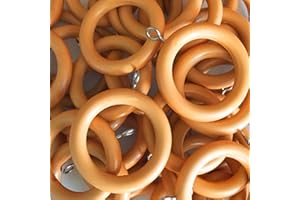 QPC Direct Extra Strong Unbreakable Curtain Rings for 28mm Wood Poles (Antique Pine, 24)
