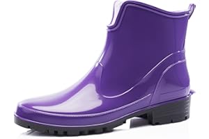 Ladeheid Bottes en Caoutchouc pour Femmes Courtes Bottines Imperméables Bottes de Pluie Élégantes et Confortables LA-930