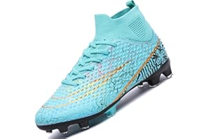 Lvptsh Mens Football Boots High Top Outdoor Football Shoes Astro Turf Trainers Spikes Soccer Cleats Professional Unisex