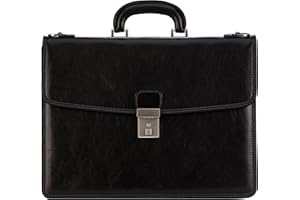 Time Resistance Leather Briefcase Full Grain Leather Attache Case Handmade Laptop Bag