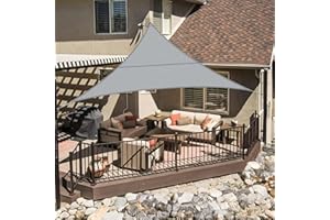 LOVE STORY Vela ombreggiante Triangolare 5x5x5m Impermeabile Tenda a Vela Grigio Tenda da sole per esterno，PES Poliéster Protezione UV al 95% per Esterno,Giardino,Terrazzo,Balcone,Patio