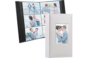 Vienrose Photo Albums Slip in 6x4 300 Photos Leather Cover Extra Large Capacity for Family Wedding Anniversary Baby Vacation