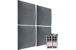 ‎MOLLIS HOMELIKE INTERIORS MOLLIS Polsterplatte, Set von 4 Stück, Quadratisches & Dekoratives Wandpaneel, als Bettkopfteil oder Aufprallschutz, Reduziert Schall & Verbessert Akustik, aus Schaumstoff, 30 x 30 cm, Anthrazit