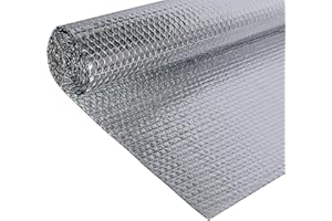 SDLDEER Doppelseitige Aluminiumfolie Isolierung,120 cmx 3 m,3mm Dicke Isolierfolie Dämmfolie Reflexionsfolie, Alu-Luftpolsterfolie Heizkörper Isolierung für Fahrzeuge, Dächer, Fenster, Rohre usw