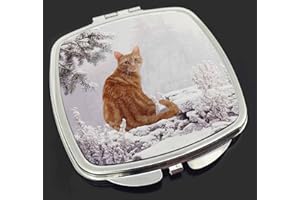 Advanta Group Ginger Winter Snow Cat Make-Up Square Compact Mirror