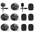 YUXIANLB Furry Microphone Windscreen and Foam Cover Set for Lavalier Lapel Microphone, Wind Muff Wind Cover for Mini Mic, Windshield, Windjammer for Lav MIC, 10 Pack