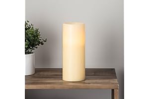 Candela Grande LED cilindrica in cera a pile di Lights4fun