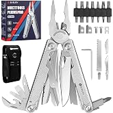 BIBURY Multi-Tools, Folding Pliers with Improved Saw Blade and Scalpel, Gift for Men, Stainless Steel Multipurpose Knife for
