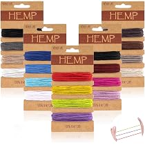 Set Cordoncino Di Canapa Cerata – 16 Colori, 1mm X 80 Metri, Per Gioielli Fai Da Te