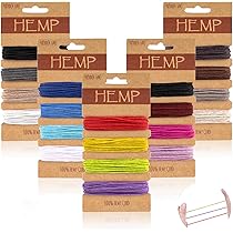 Set Cordoncino Di Canapa Cerata – 16 Colori, 1mm X 80 Metri, Per Gioielli Fai Da Te