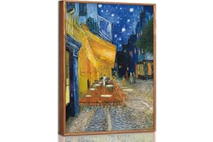 TOARTi Cafe Terrace at Night Large Modern Giclee Canvas Prints,16x24inch Vincent Van Gogh Artwork Oil Paintings Reproduction Landscape Picture Photo Printed Canvas Wall Art for Living Room Decorations