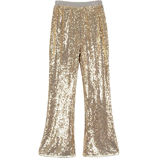 Rolanko Klokbroek voor meisjes, elastische tailleband, glanzende geribbelde leggings van fluweel met bel en parels, voor kinderen, warm, joggingbroek met zakken, wijnrood, 8-9 Jaren