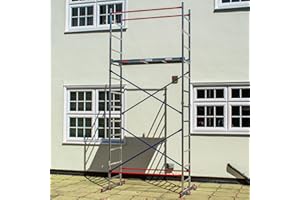 BPS ACCESS SOLUTIONS Home Master DIY Scaffold Tower | Aluminium at-Home Scaffolding | 150kg Load Capacity, Quick Assembly, Trapdoor Platform | 5m