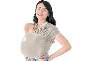 KeaBabies Tragetuch Baby Neugeboren - D-Lite Elastisches Baby Tragetuch Neugeborene, Einfach Anzuziehen Babytrage Neugeborene Ab Geburt, Ring-Trage Babytragetuch Ohne Binden (Stone Gray)