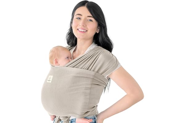 KeaBabies D-Lite - Porte-bébé Facile à Transporter, Réglable, Du Nouveau-né Au Tout-petit, à Anneaux (Stone Gray)