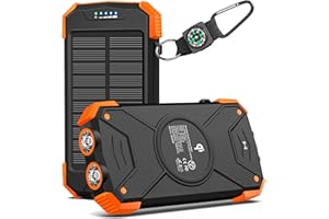 BLAVOR Solar Powerbank 10000 mAh Solarladegeräte PD 20W USB C Schnelles Laden Qi kabelloses Ladegerät für den Außenbereich tragbare Power Bank Externer Akku mit Solarpanel für Handy Camping Freien