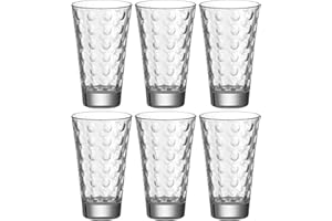 Leonardo Ciao Optic 012684 szklanki na wodę, kubki do picia ze szkła, nadają się do mycia w zmywarce, zestaw 6 sztuk, 300 ml