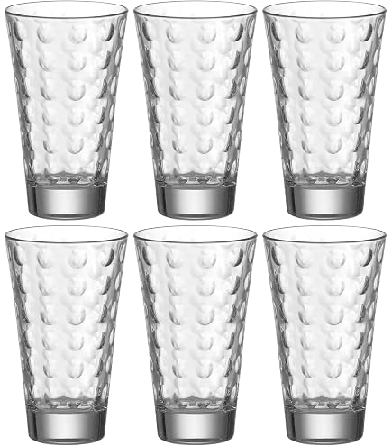 LEONARDO HOME Twist Lot 4 Verres 300 Ml Bleu – Design Torsadé Moderne – Verres à Eau & Jus Quotidien