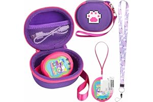 Meetikar Sac de transport rigide pour animal de compagnie électronique virtuel Tamagotchi Uni/Tamagotchi Uni/Tamagotchi Original avec dragonne, protection d'écran et lanière, sac de transport