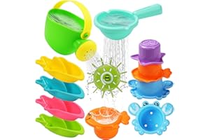 LIAILA Jouet de Bain pour Bebe pour de 1 2 3 4 Ans, Ensemble de 10 Jouets de Bain pour Enfants, Anti-moisissure et Non Toxiques, Jouet Bain bébé pour baignoires,et Jeux d'eau en Plein air