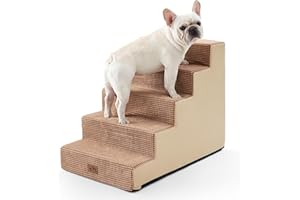 COZY KISS Scala per Cani di Piccola Taglia, Scaletta Cani Domestici a 5 Gradini più Larghe per Divano Letto Auto, 60 cm Altezza Gradini per Gatti in Spugna