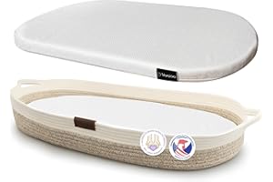 Yunioo Baby Changing Basket with Soft, Portable Changing Mat for Dresser & Changing Table, Baby Essentials for Newborn