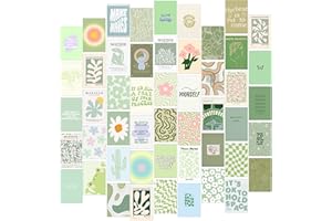FARDES Sage Green Room Decor Aesthetic, Danish Pastel Wall Collage Kit Aesthetic Pictures, Preppy Room Decor for Teen Girls Bedroom